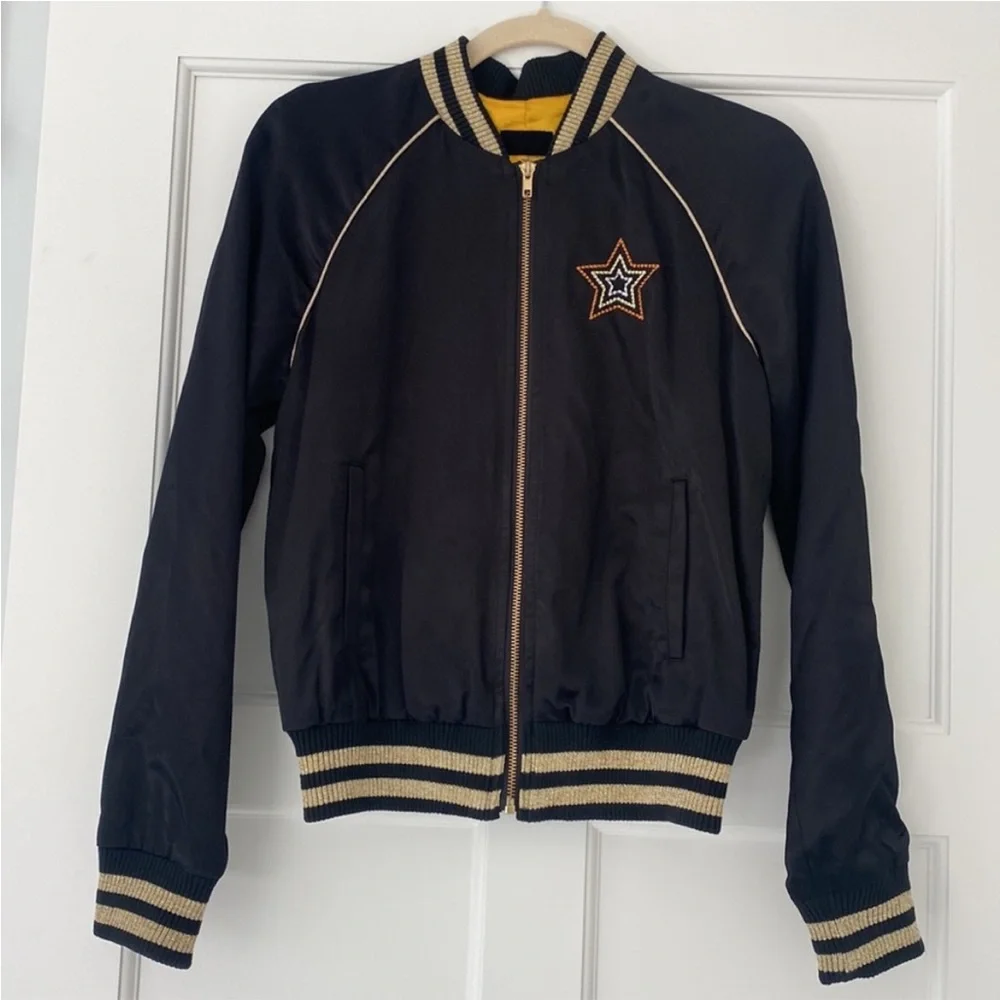 MOTHER The Letterman satin zip jacket Small - Picture 3 of 8